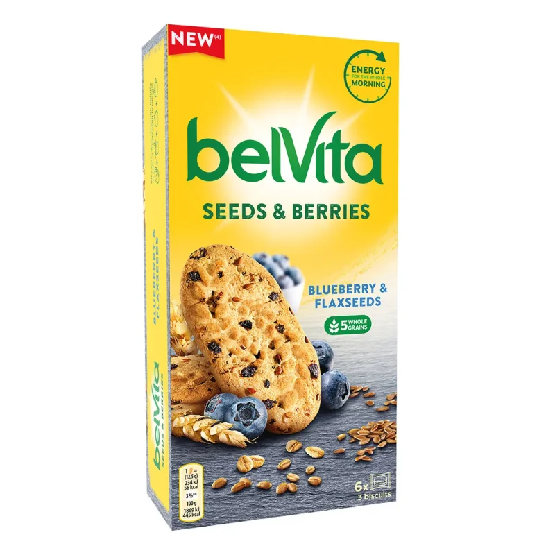 Бисквити BELVITA боровинки и ленено семе 270 г - BELVITA