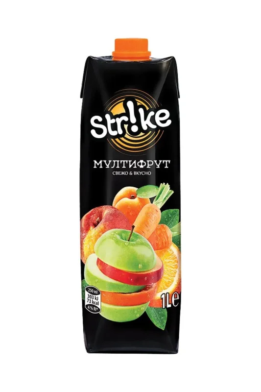 Напитка STRIKE мултифрукт 10% 1л
