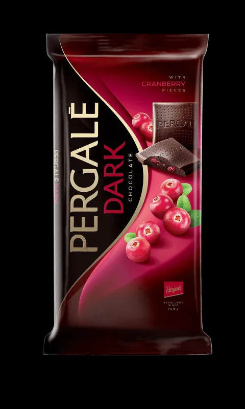 Шоколад PERGALЕ черен с парченца боровинки 93 г - PERGALE