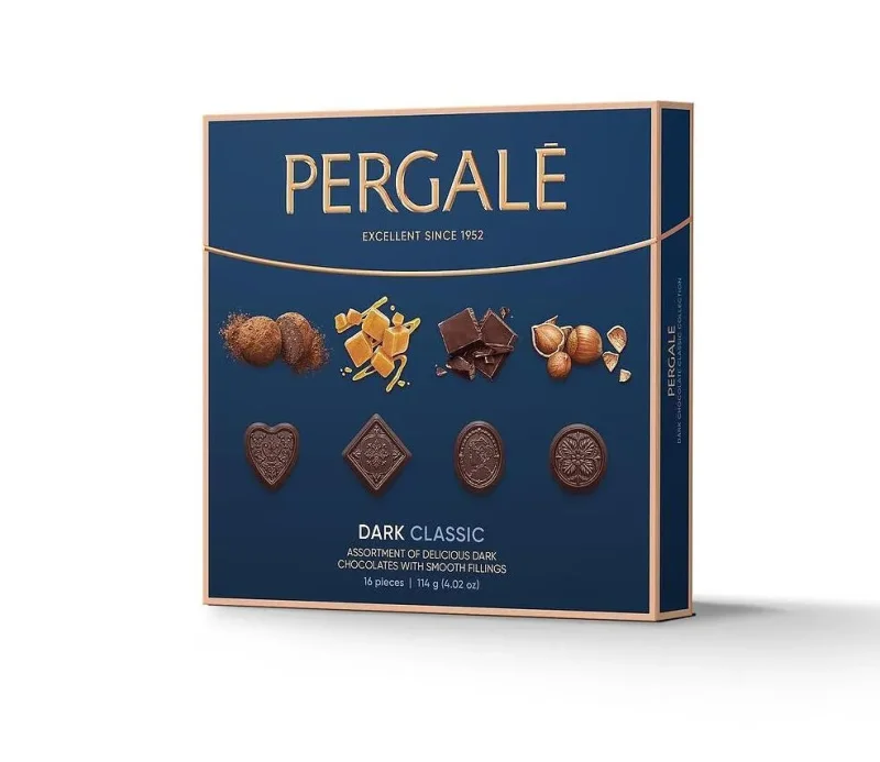 Бонбони асорти PERGALE с черен шоколад 125 г - PERGALE