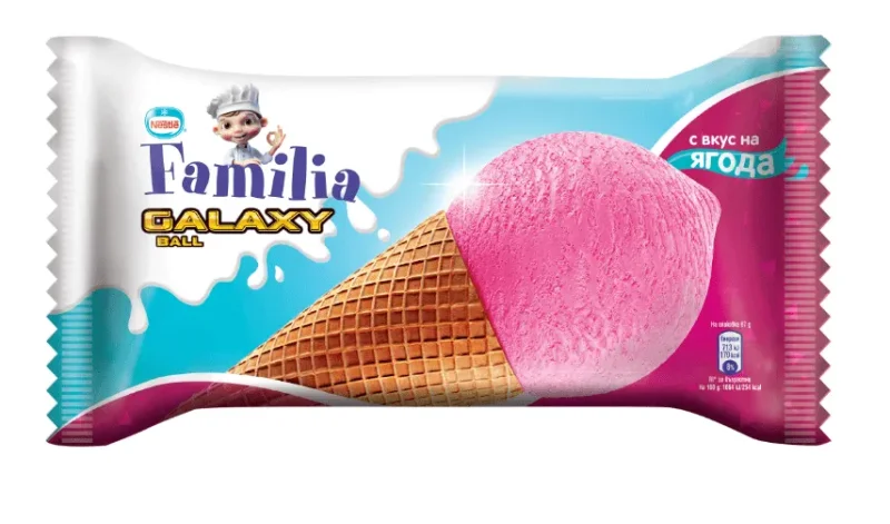 Сладолед GALAXY BALL Ягода 67 г - FAMILIA ICE