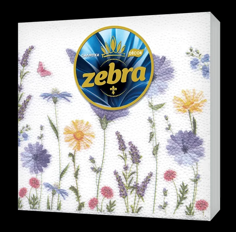 Салфетки Zebra лалета 33х33 см 1 пл. 45 бр. - ZEBRA