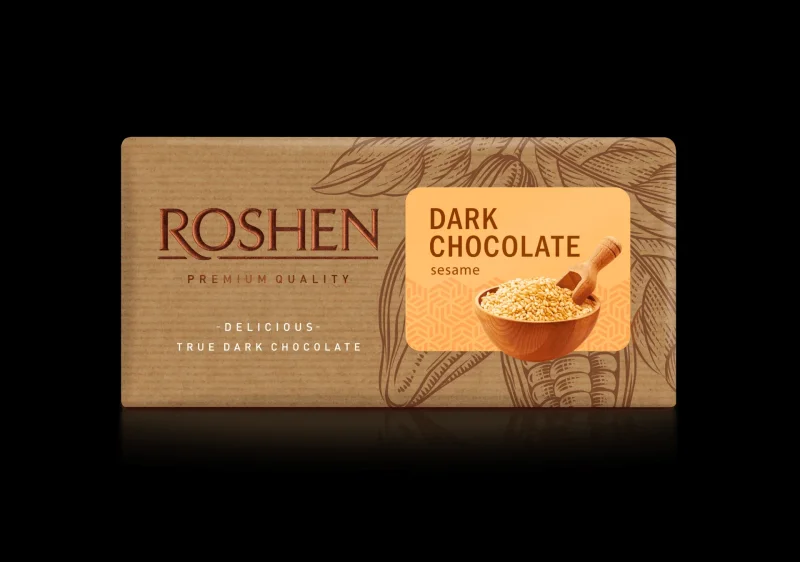 Шоколад ROSHEN черен със сусам 90 г - ROSHEN
