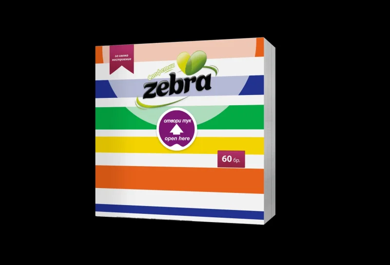 Салфетки ZEBRA, еднопластави 33х33 см, 60 бр. - ZEBRA
