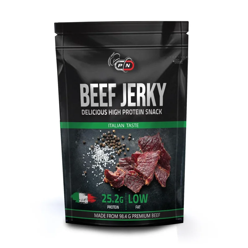 Сушено месо BEEF JERKY ITALIAN 60% протеин 40 г - BEEF JERKY