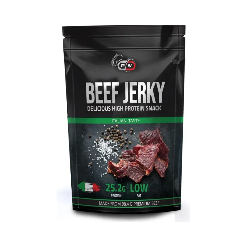 Сушено месо BEEF JERKY ITALIAN 60% протеин 40 г - BEEF JERKY