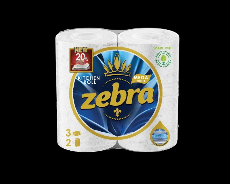 Кухненска ролка ZEBRA White Mega 3 пл. 2 бр. - ZEBRA