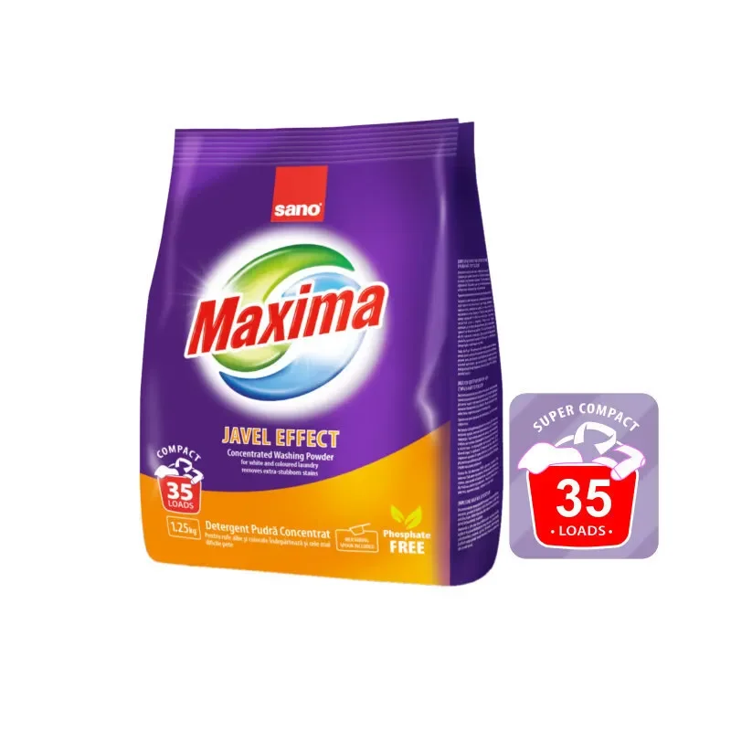 Прах за пране MAXIMA Javel 1.25 кг 35 дози - Maxima