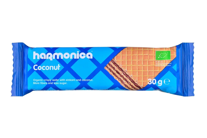 Био вафла HARMONICA кокос 30 г - HARMONICA