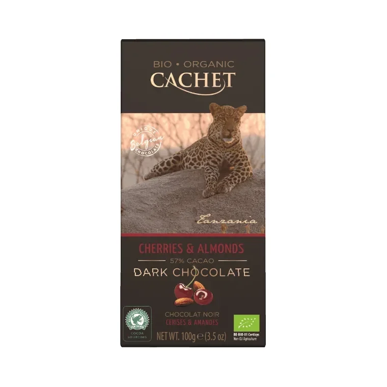 Био шоколад CACHET BIO черен с череша 57% 100 г - CACHET BIO