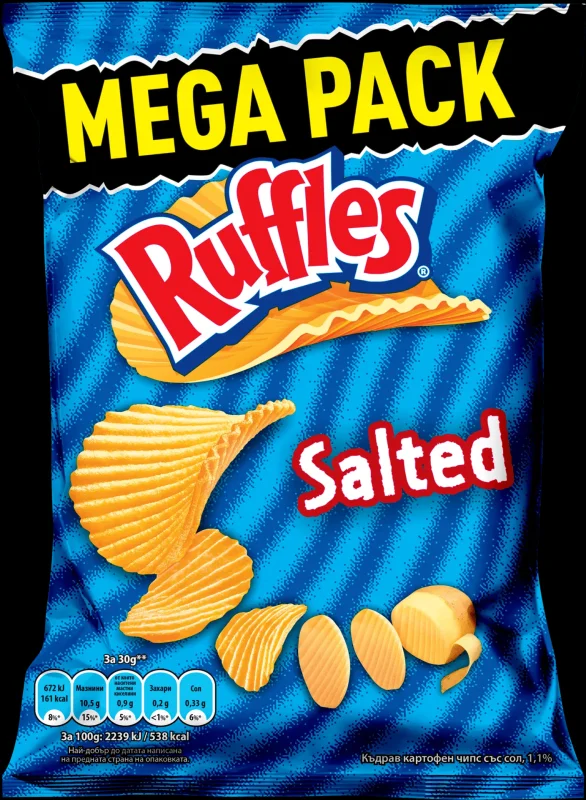 Чипс RUFFLES със сол 260 г - RUFFLES