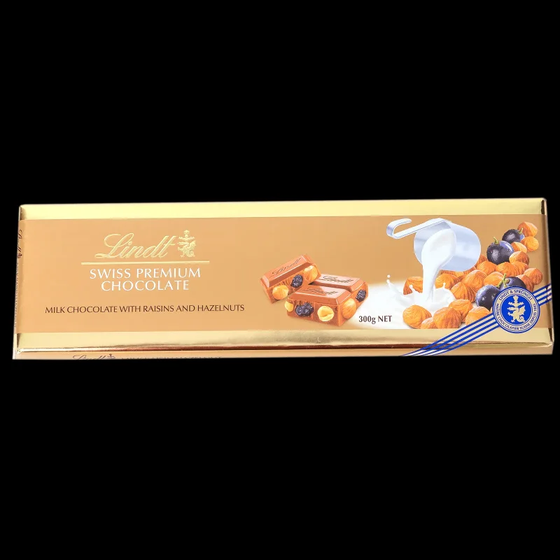 Шоколад LINDT с лешници и стафиди 300 г
