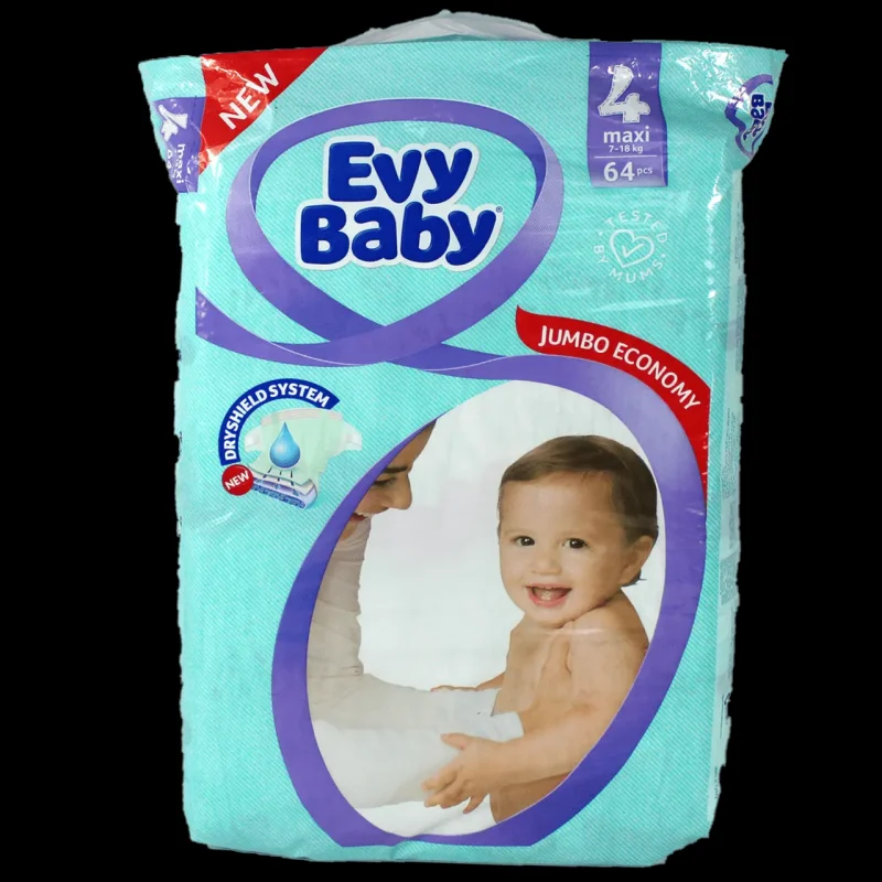 Бебешки пелени EVYBABY Maxi 4 7-18 кг 58 бр. - EVY BABY