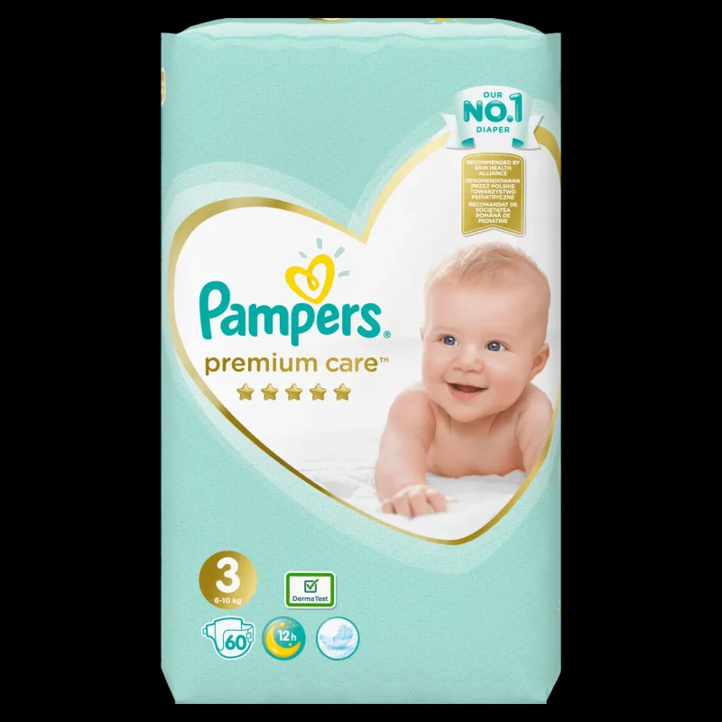 Бебешки пелени PAMPERS Premium Midi 6-10кг 60 бр. - PAMPERS