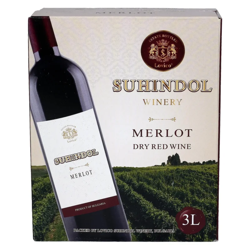 Вино СУХИНДОЛ Мерло 3 л - SUHINDOL