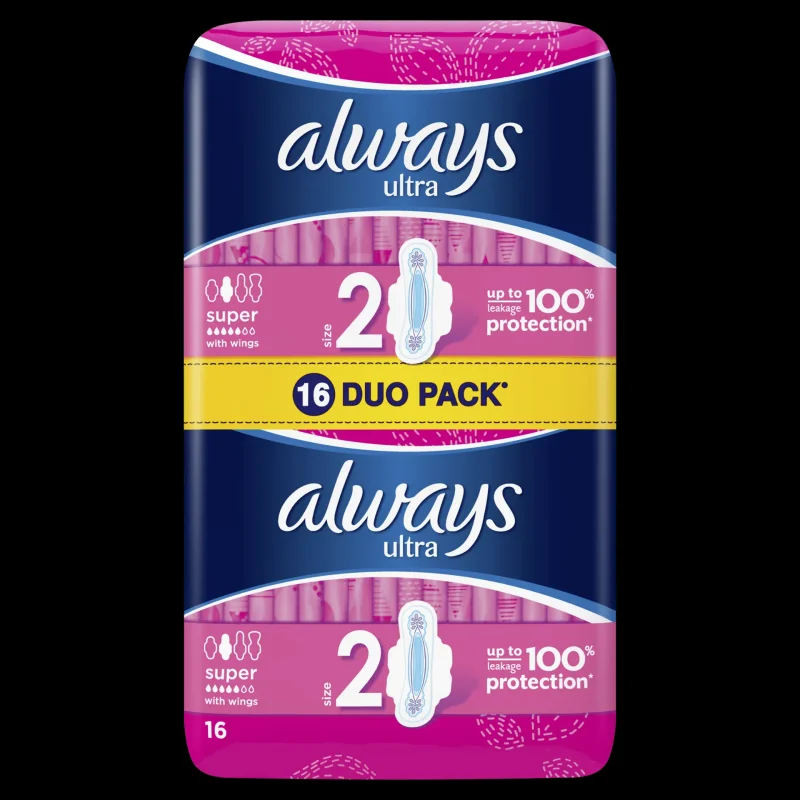 Дамски превръзки ALWAYS Ultra Super+ Duo 5 капки 16 бр. - ALWAYS