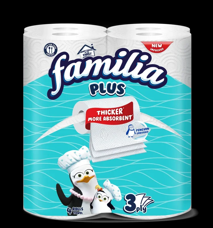 Кухненска ролка FAMILIA 3 пл. 100% цел. 4 бр. - FAMILIA
