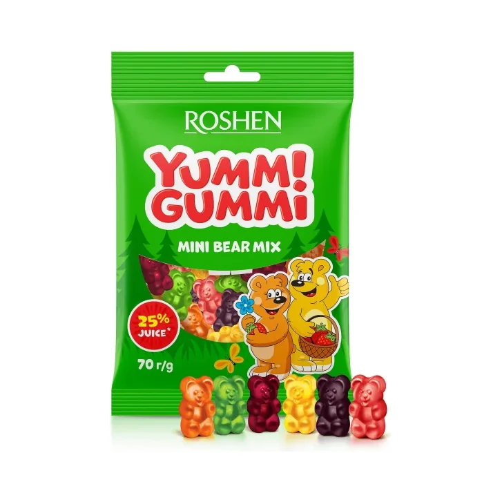 Бонбони YUMMI GUMM жели.bears 70г - ROSHEN