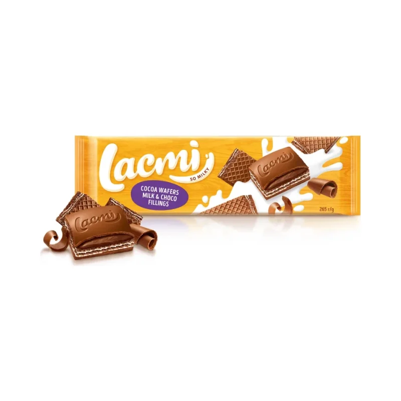 Шоколад LACMI вафли и млечен шоколад 265 г - ROSHEN