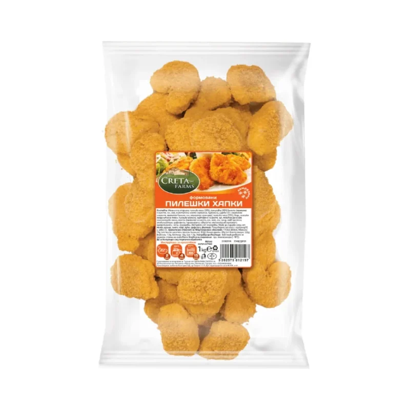 Замразени панирани пилешки хапки Creta Farms 1 кг - CRETA FARMS