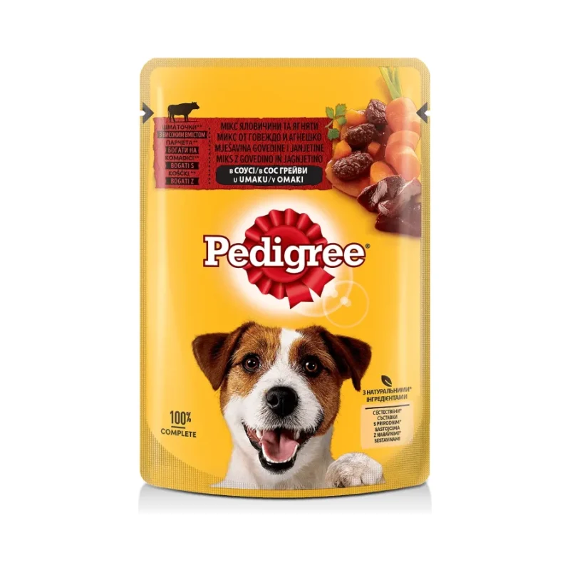 Пауч за кучета PEDIGREE говеждо и агнешко 100 гр. - Pedigree