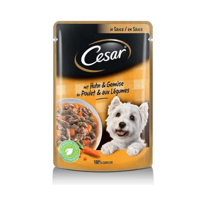 Пауч за куче CESAR пилешко в зеленчуци 100 гр. - CESAR
