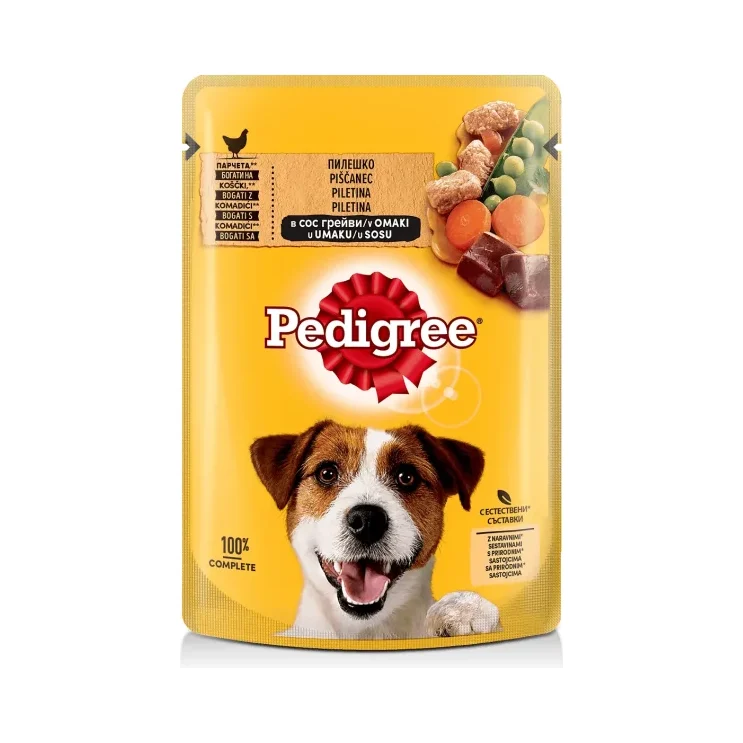 Пауч за кучета PEDIGREE пиле в сос Грейви 100 гр. - Pedigree