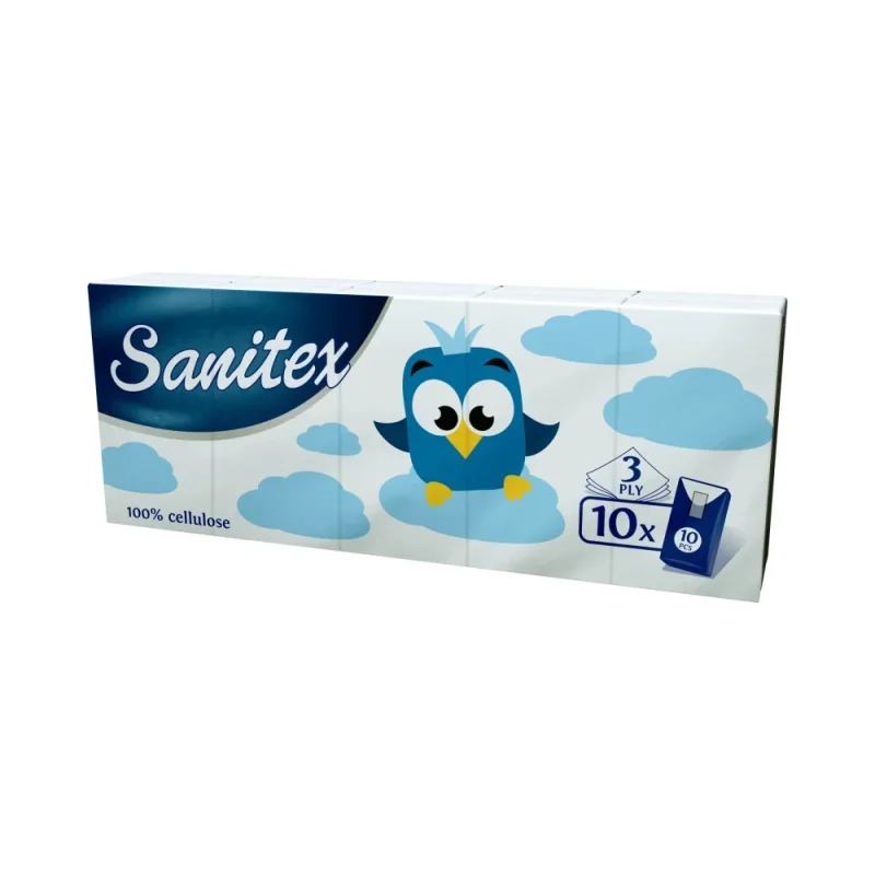 Носни кърпи SANITEX 10 броя, стек - SANITEX