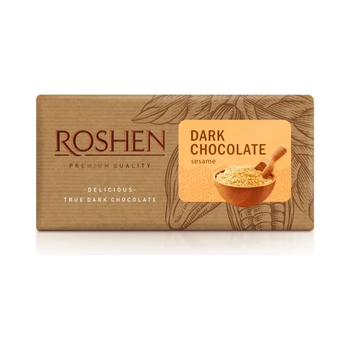 Шоколад ROSHEN черен със сусам 90 г - ROSHEN