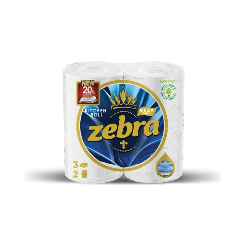 Кухненска ролка ZEBRA White Mega 3 пл. 2 бр. - ZEBRA