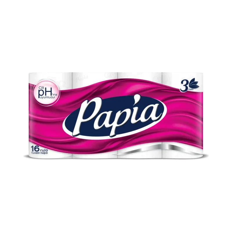 Тоалетна хартия PAPIA White 100% цел. 3 пл. 16 бр. - PAPIA