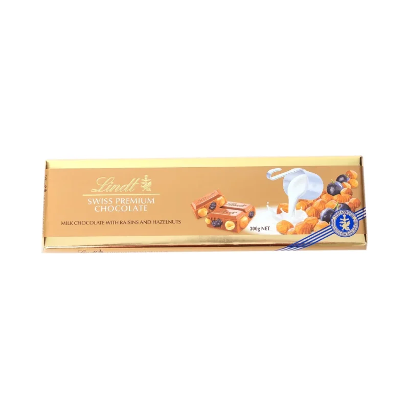 Шоколад LINDT с лешници и стафиди 300 г - Lindt