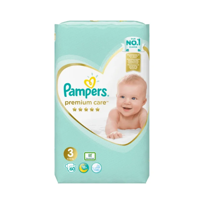 Бебешки пелени PAMPERS Premium Midi 6-10кг 60 бр. - PAMPERS