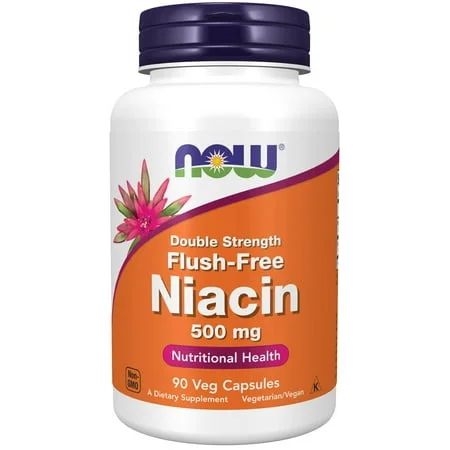 Двойна сила без зачервяване ниацин 500 мг / Double Strength Flush-Free Niacin 500 mg - NOW