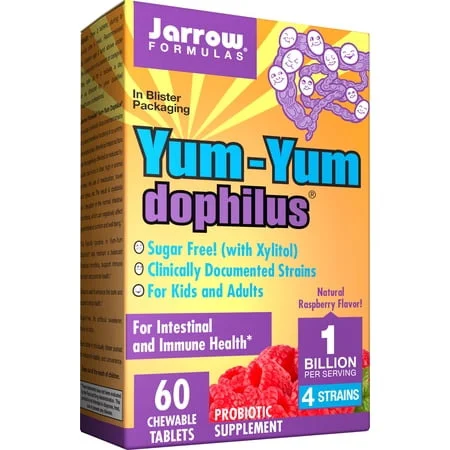 Yum-Yum Дофилус 1 милиард CFU Малина / Yum-Yum Dophilus 1 Billion CFU Raspberry - Jarrow Formulas