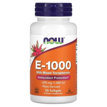 E-1000 с микс токофероли 670 мг (1,000 IU) - NOW