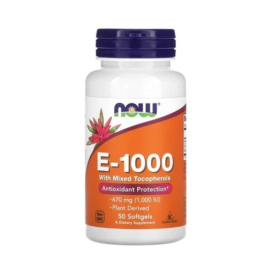 E-1000 с микс токофероли 670 мг (1,000 IU) - NOW