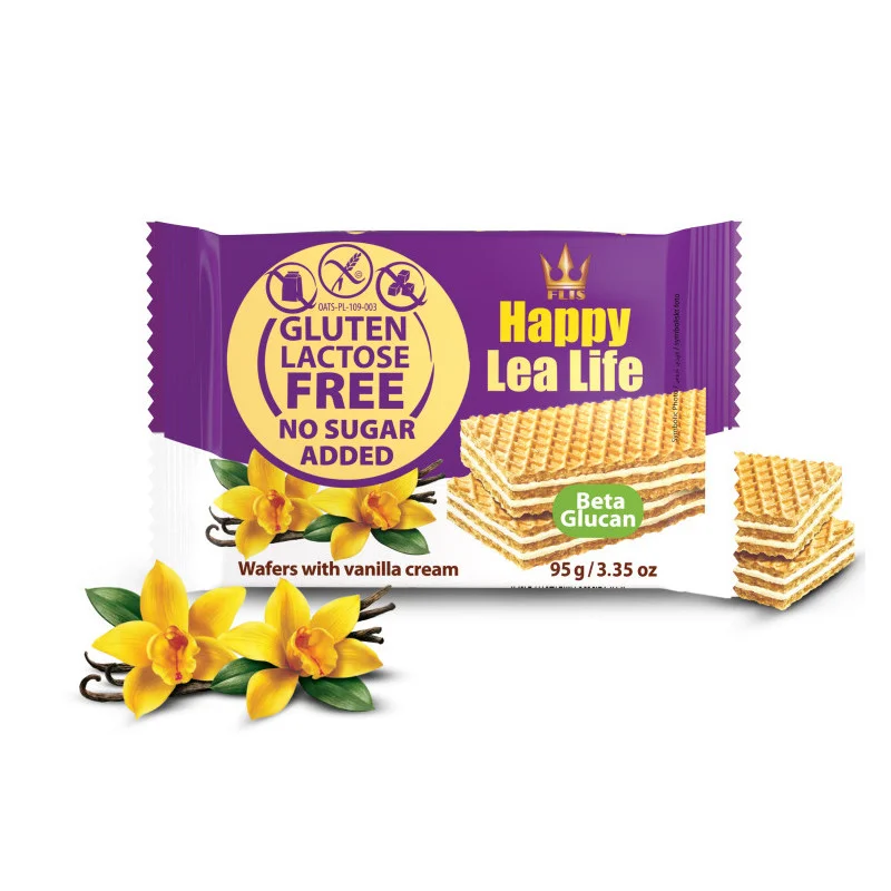 Вафли без глутен, лактоза и захар - ванилия, Happy Lea Life, 95 гр