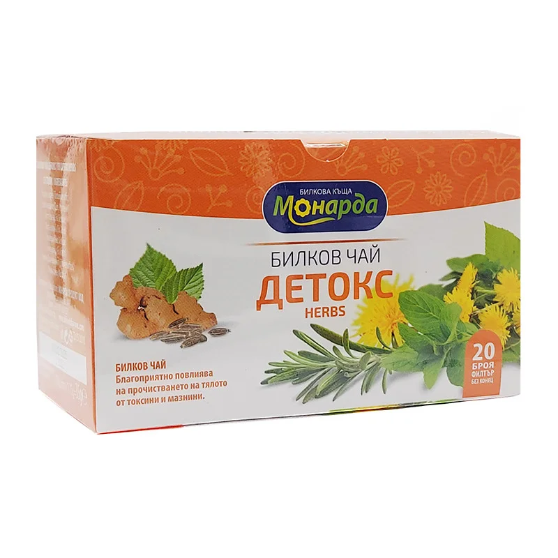 Билков чай - Детокс, Монарда, 20 филт. пакетчета