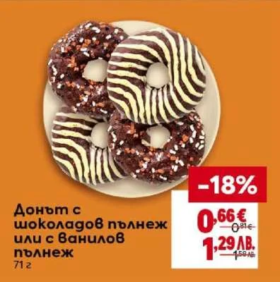 Донът с шоколадов пълнеж или с ванилов пълнеж