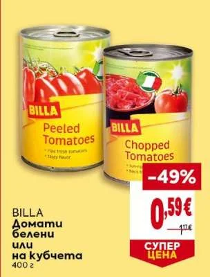 BILLA Домати белени или на кубчета 400 г