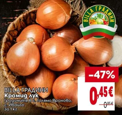 BILLA ГРАДИНИ Кромид лук 1 кг