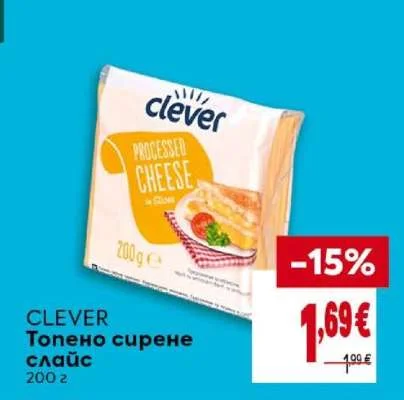 CLEVER Топено сирене слайс 200 г