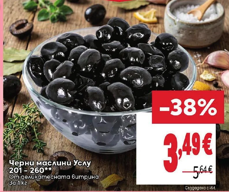 Черни маслини Услу 201-260 1 кг