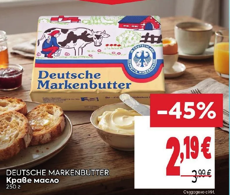 DEUTSCHE MARKENBUTTER Краве масло 250 г