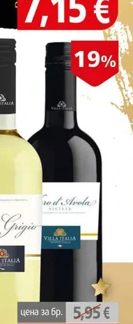 Черв. вино Villa Italia Nero d`Avola 0.75л 0.75 л