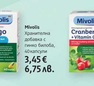 Mivolis Хранителна добавка с гинко билоба 40 капсули