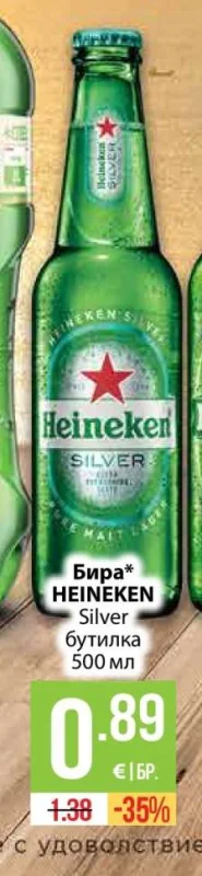 HEINEKEN Бира Silver бутилка 500 мл