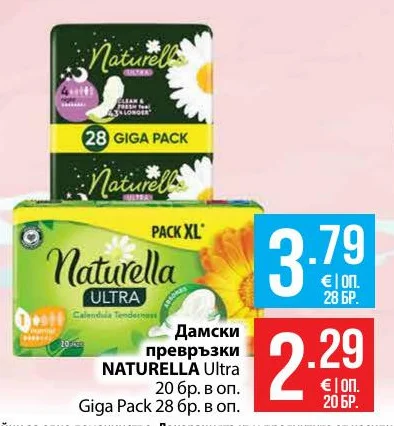 Дамски превръзки NATURELLA Ultra 20 бр. в оп. Giga Pack 28 бр. в оп.