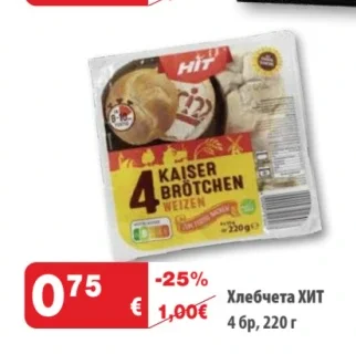 Хлебчета ХИТ 4 бр, 220 г